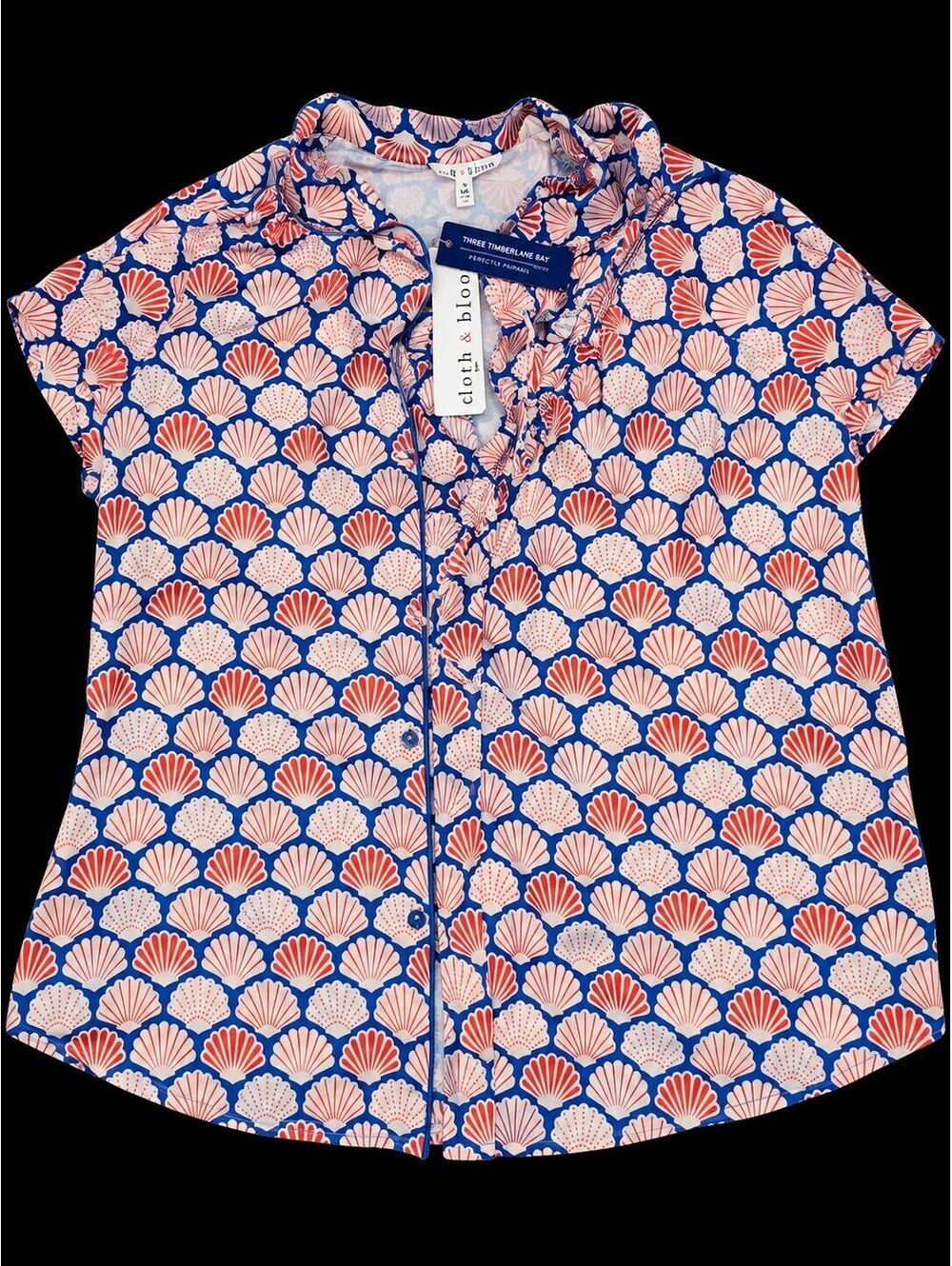 Cloth & Bloom Women's Two-Piece Shell Print Pajama Set, Size M